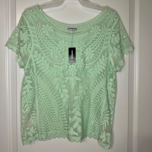 Express Lace Top Short Sleeved